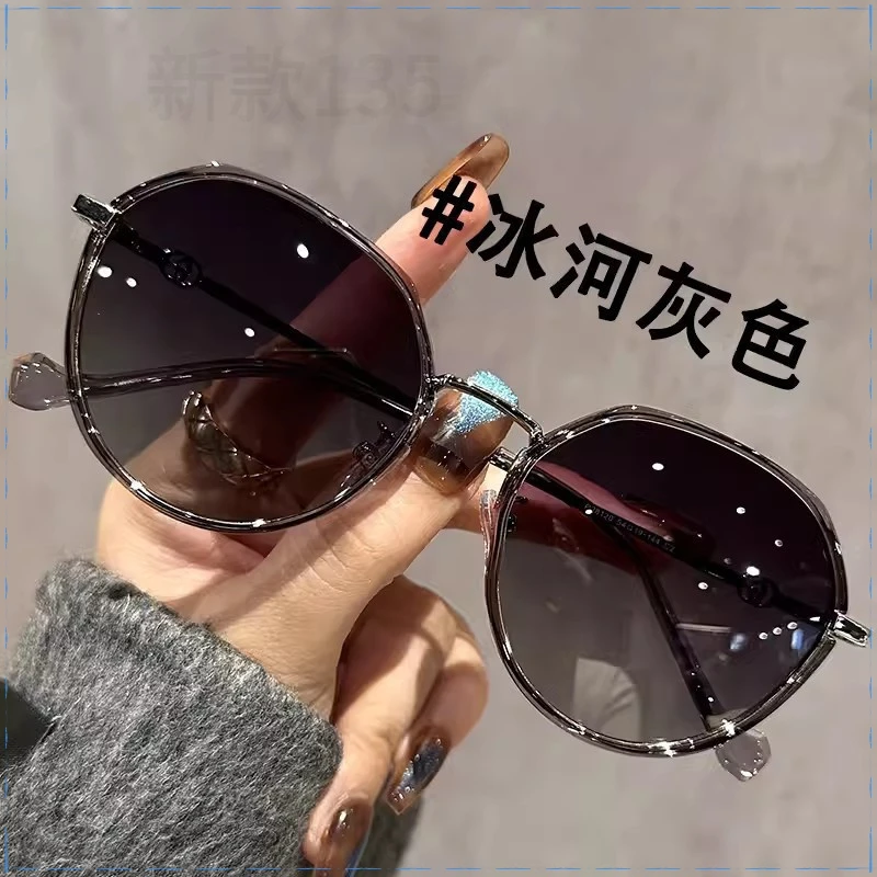 墨镜女款偏光太阳眼镜圆框显瘦素颜防晒防紫外线气质【蒂薇诺正品】