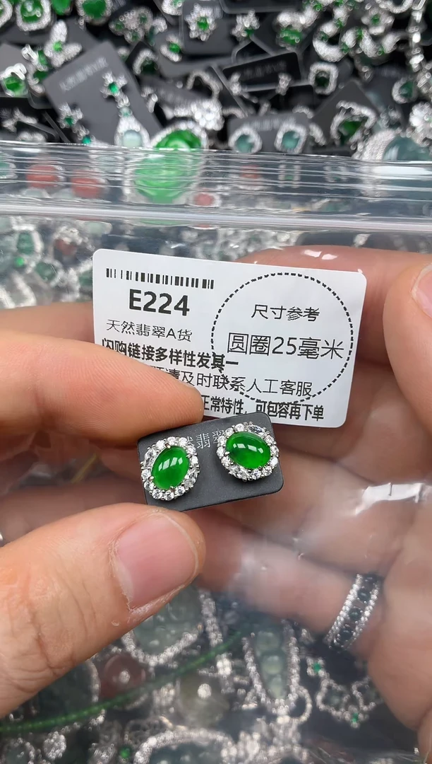颈饰未镶嵌翡翠E224耳钉