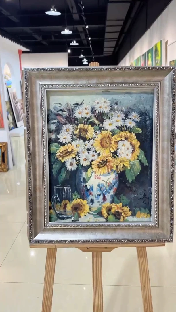 精品手绘油画作品《风景》50*40内框发