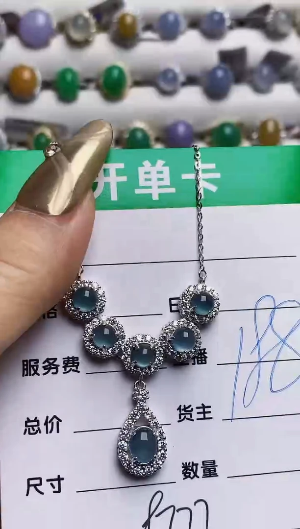 银S925镶嵌戒指翡翠8777
