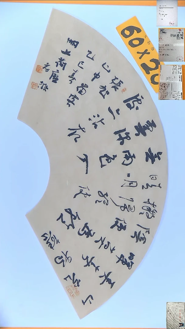 书法江孝龙书法福利扇面山中留客60*20