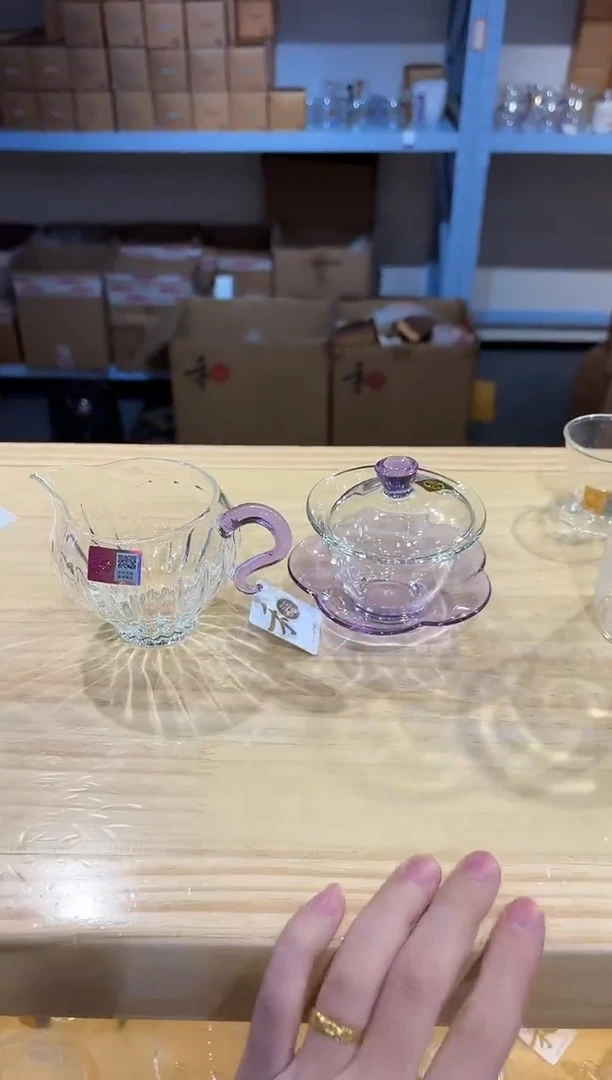 禾器-咏荷盖碗-浅紫色+倾川浅紫