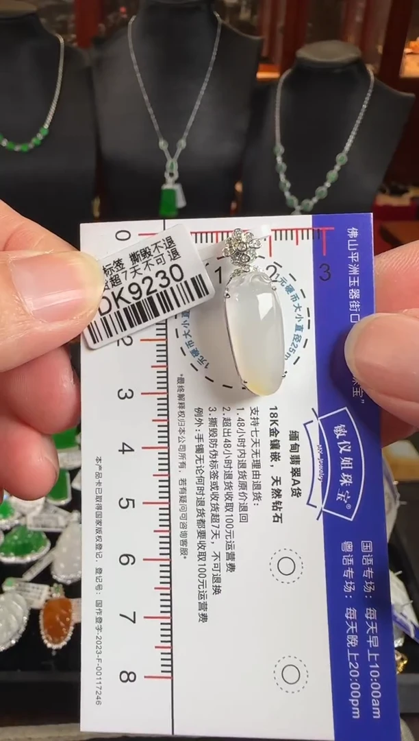 颈饰18K金镶嵌翡翠DK9230 冰福瓜
