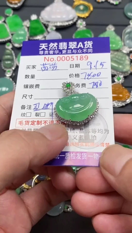 颈饰18K金镶嵌翡翠翡翠