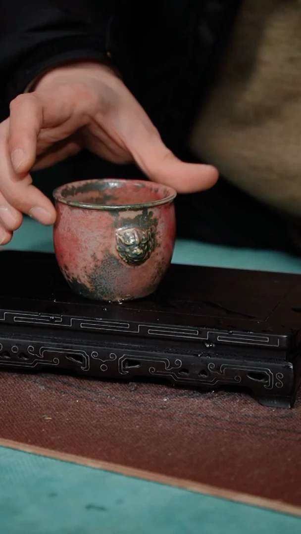 【闪购商品】178-1异兽缸杯（炉钧釉 窑变随机变形