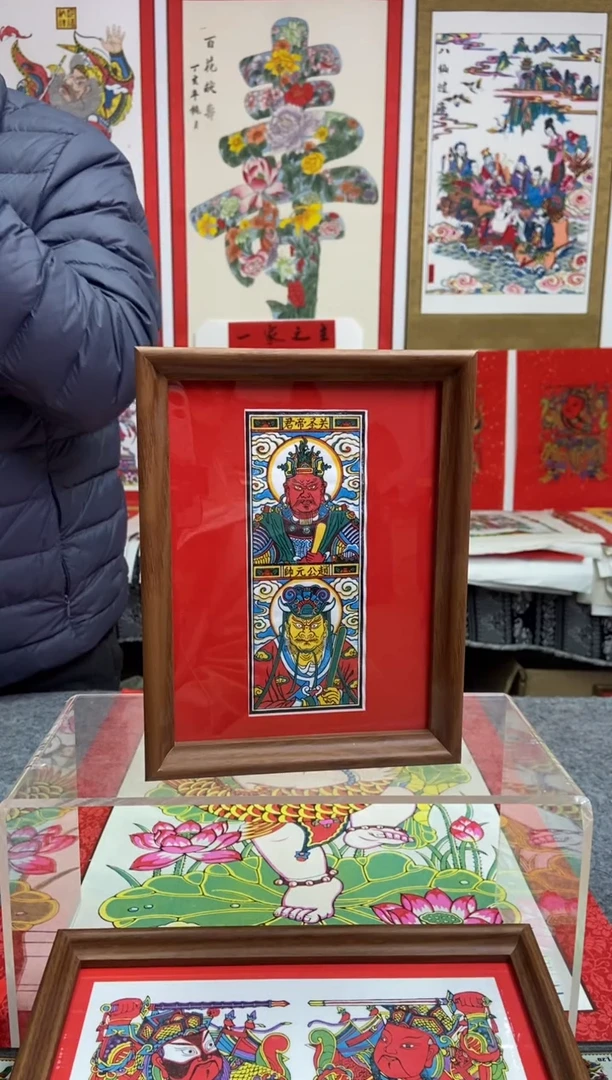 永乐宫形象双财神摆台手工制作精品