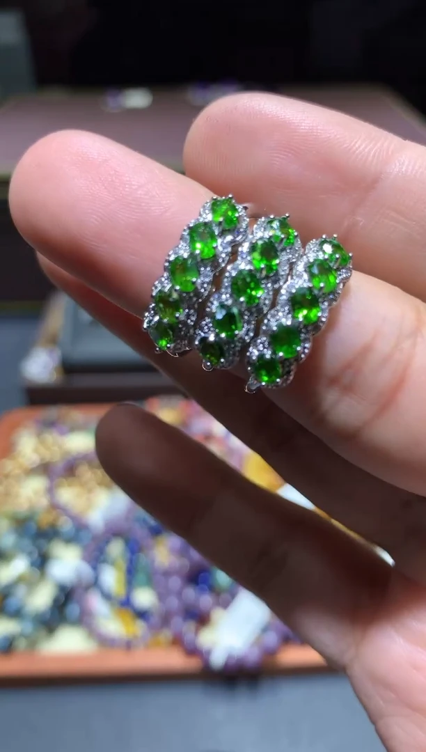 【闪购商品】透辉石戒指未镶嵌T131【多样性发其一】