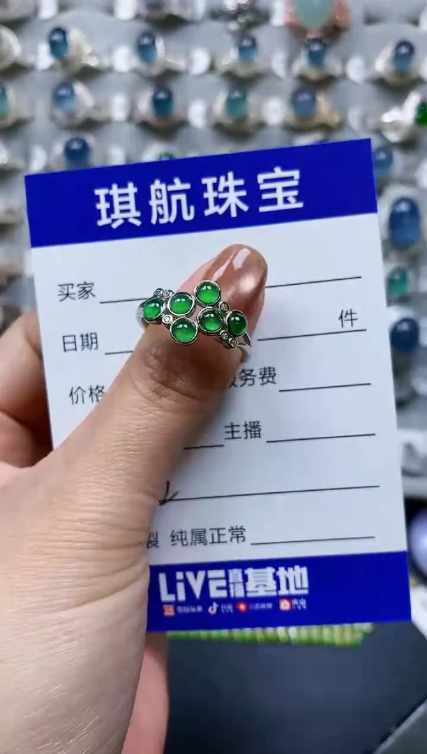 【闪购商品】翡翠戒指银S925镶嵌0502