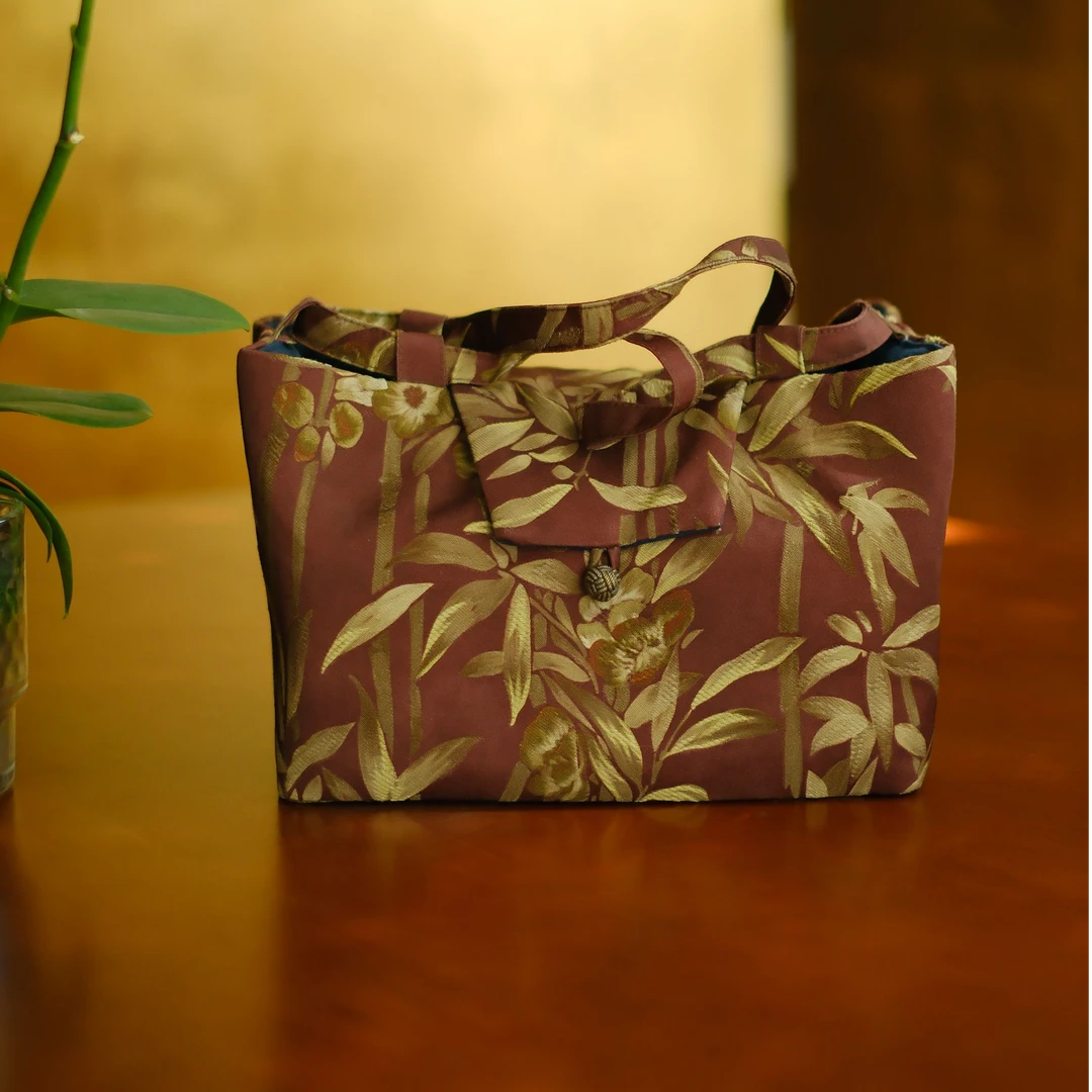 问春风【金竹沉棕】手提茶事包国风迷彩时尚中式茶具22*15*16