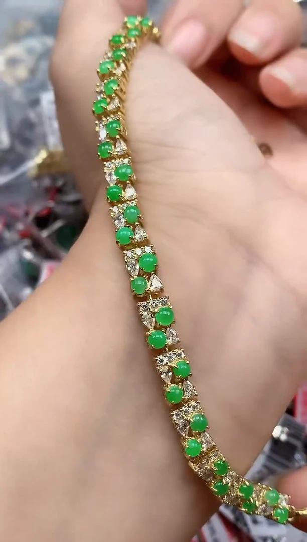 银S925镶嵌戒指翡翠天然A货缅甸翡翠