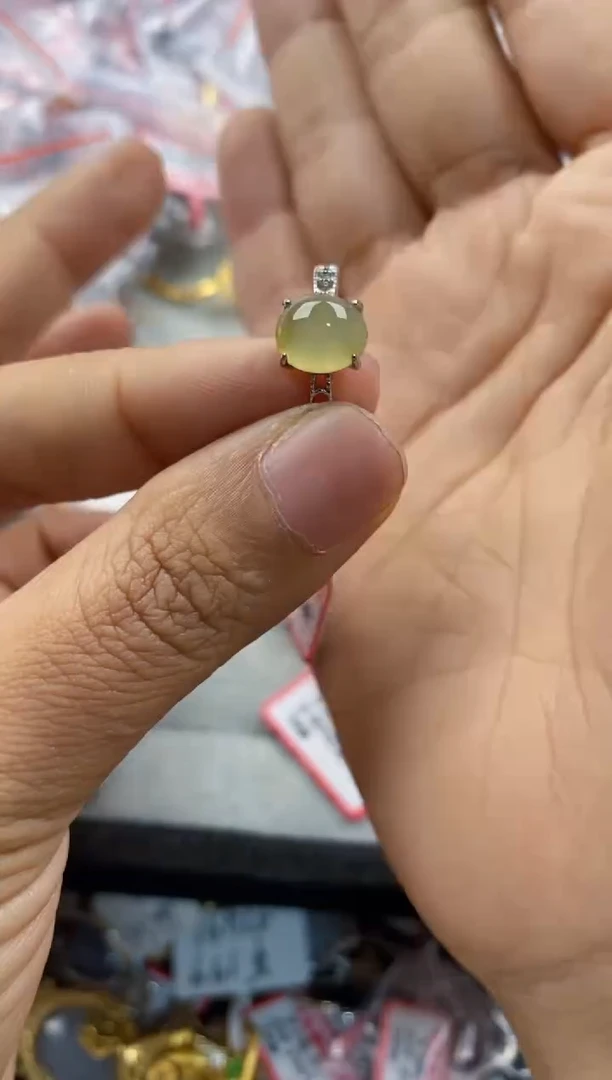银S925镶嵌戒指翡翠11                4