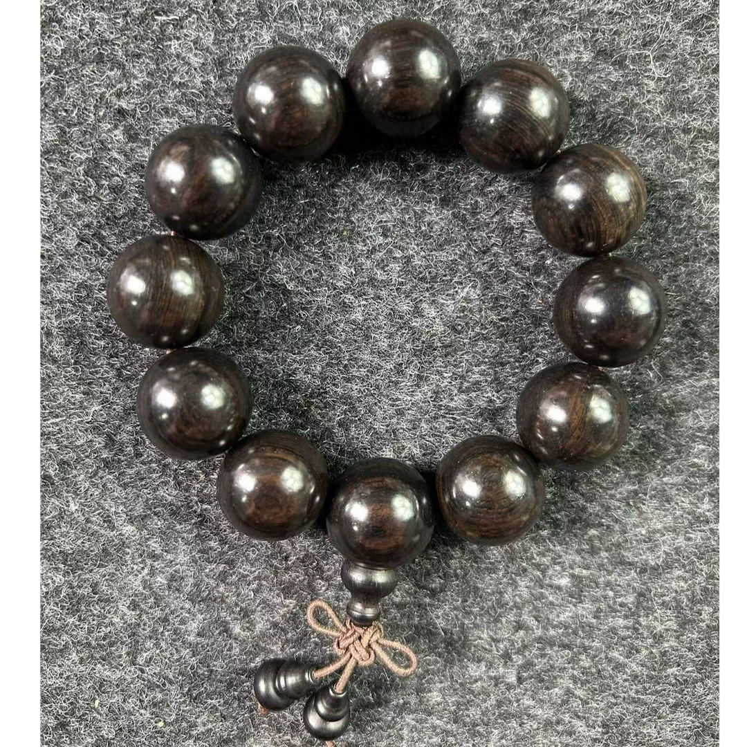 (木制）紫光檀2.0手串（三通佛头款）