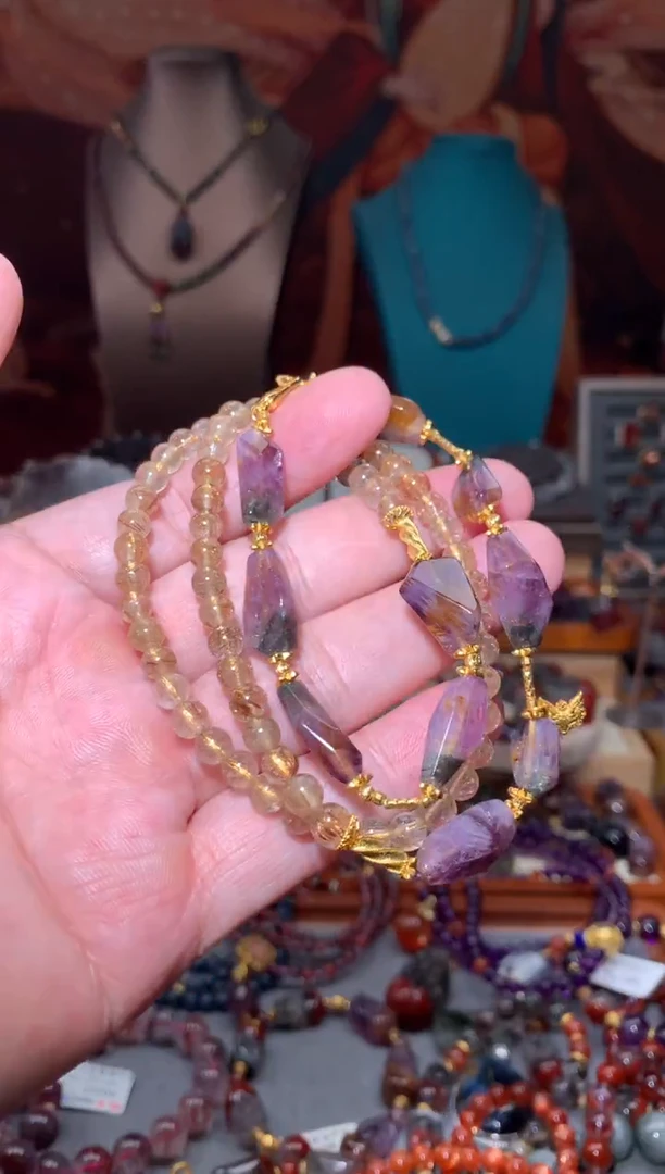 未镶嵌珠宝半成品水晶极光随形万能链，多样性