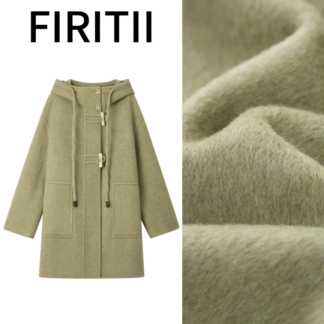 FIRITII【尤莉丝】中长款小个子气质休闲显瘦立领羊毛大衣外套516