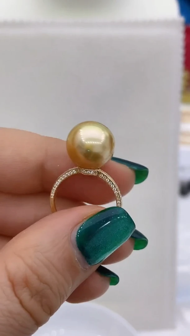 【闪购商品】海水珍珠戒指18K金镶嵌37 12-13mm