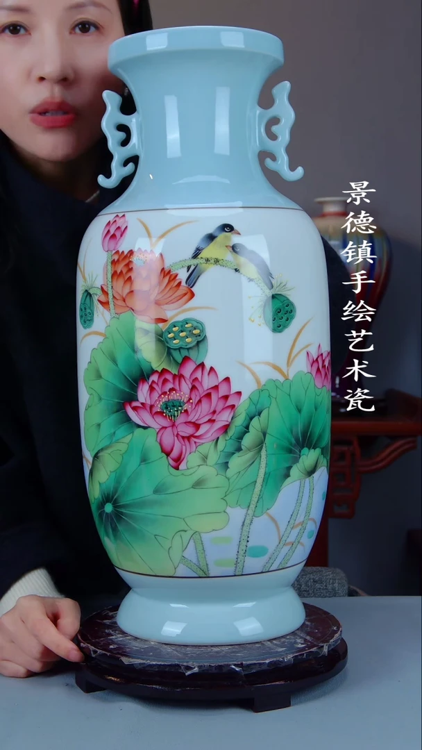 摆件陶景德镇手工手绘陶瓷摆件39