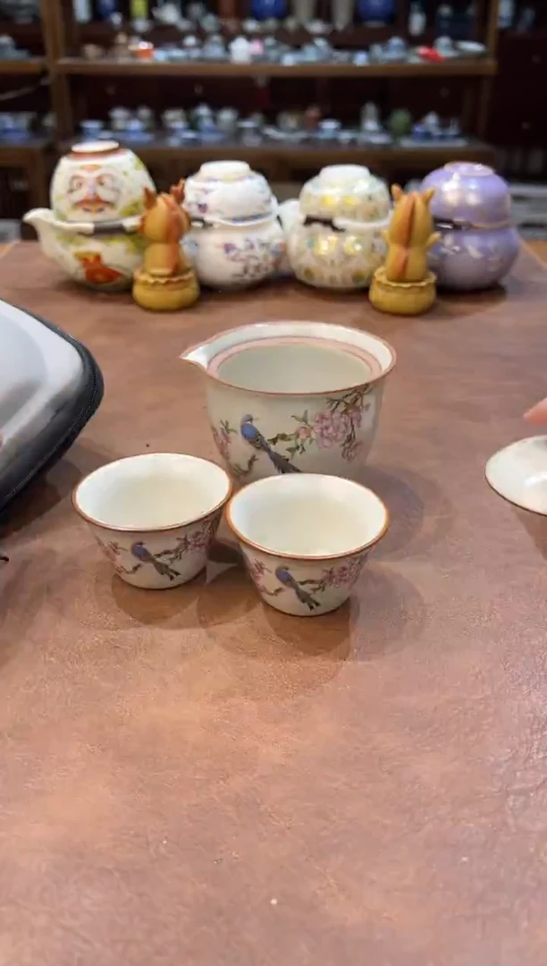 真的很便宜超好看会开片的旅行茶具