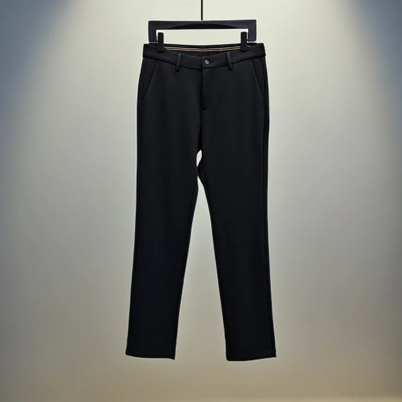 【休闲裤2171】男士秋冬季欧货轻商务经典百搭小直筒厚款锦氨休闲裤