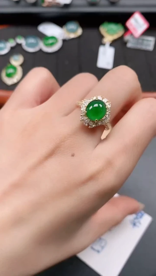 银S925镶嵌戒指翡翠111111