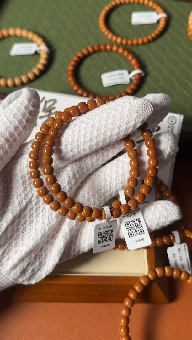 手串橄榄核6.4mm SSS级老挝一代核尖老型单圈 正三花高油高密