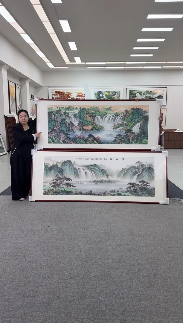 国画手绘236*90 仙山福地