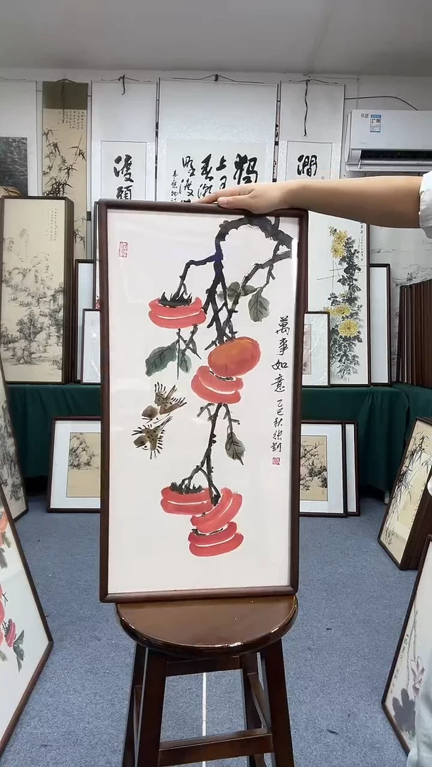 国画35*68实木画框京东包邮手绘