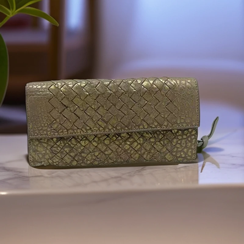95新 BOTTEGA VENETA/葆蝶家  香槟金钱包 1233 6052