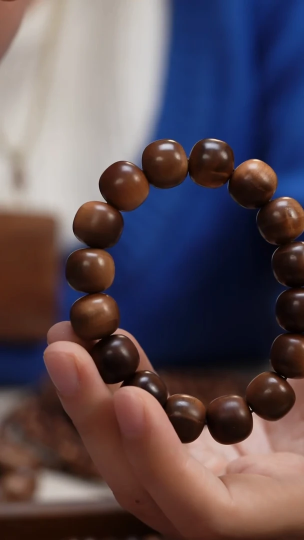 檀香木手串/手链阳***力老山檀香13*14老型单圈微瑕