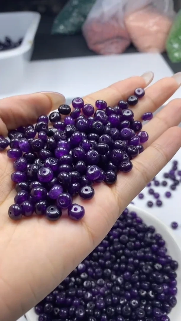 玛瑙/玉髓颈饰未镶嵌w52紫舒俱来隔片6*3mm*50颗