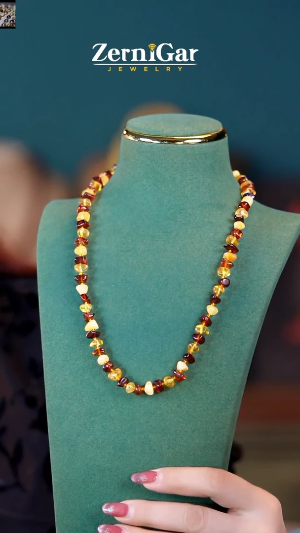 【闪购商品】琥珀颈饰未镶嵌天然琥珀项链50cm