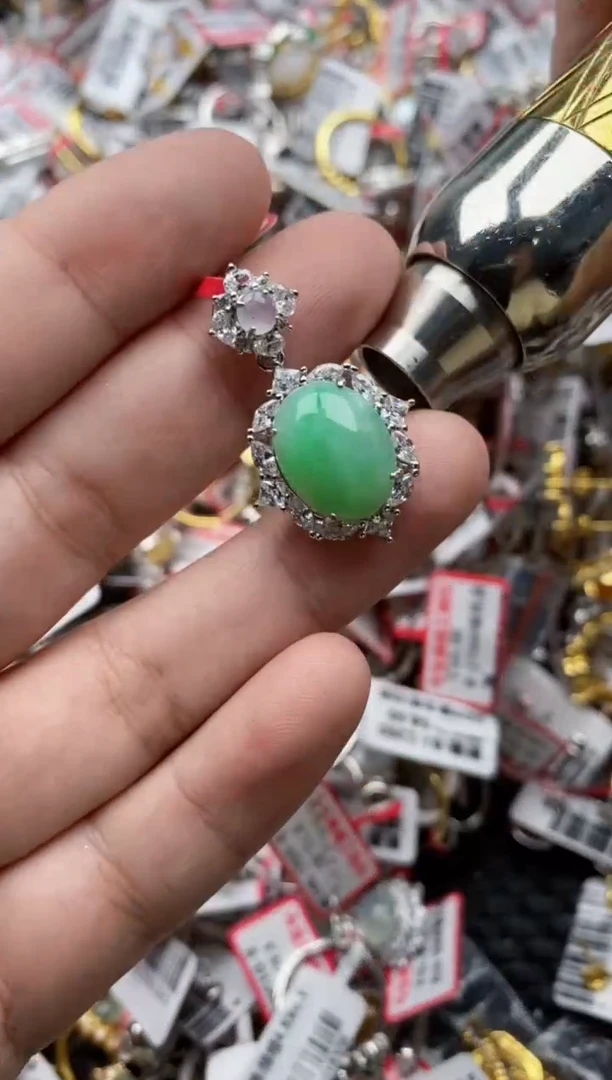 【闪购商品】翡翠戒指银S925镶嵌55555--10