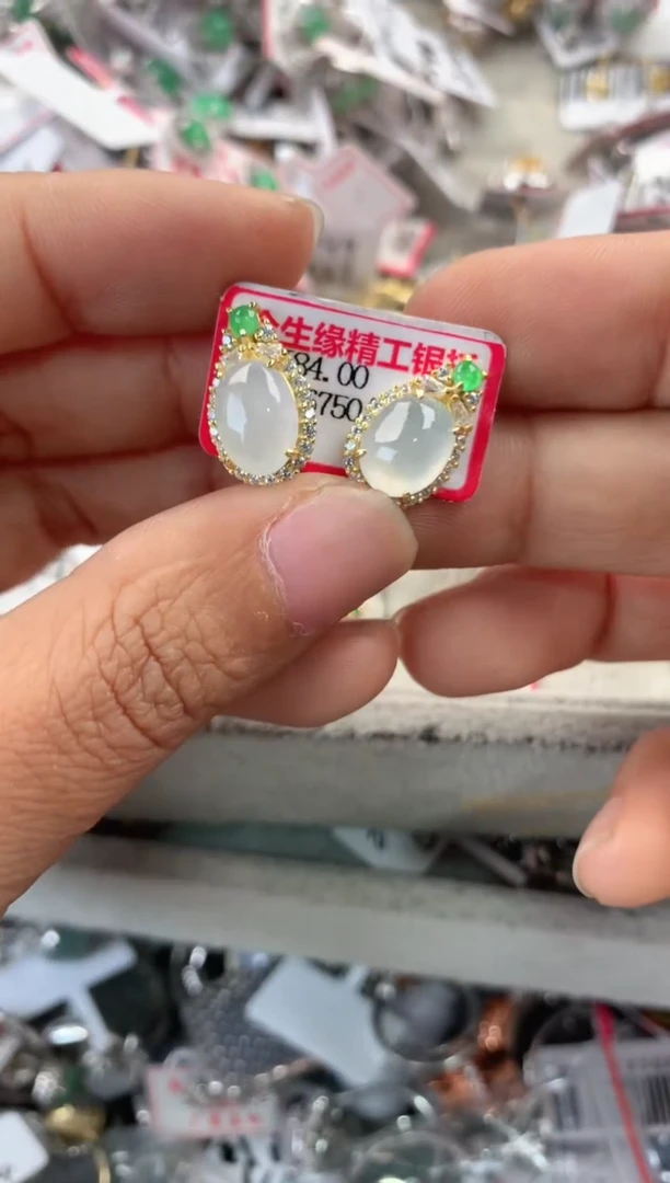 银S925镶嵌戒指翡翠777            10