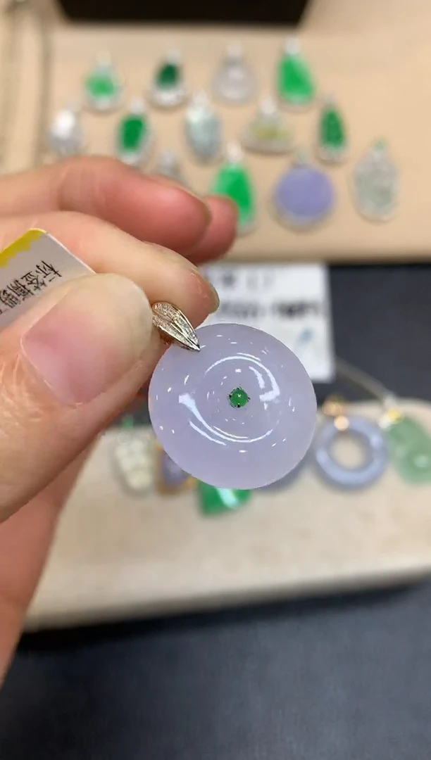 18K金镶嵌手链翡翠平安扣【无服务费