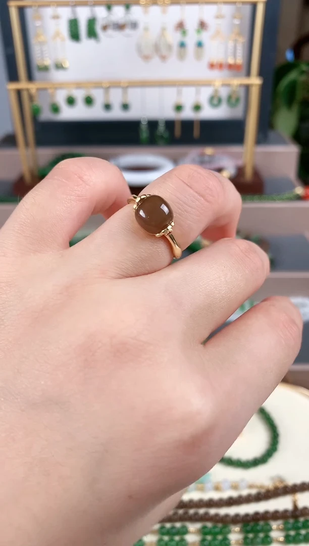 银S925镶嵌戒指和田玉1