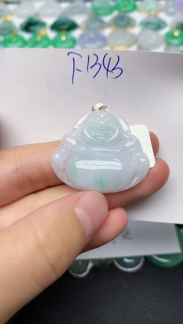 颈饰18K金镶嵌翡翠天然缅甸A货翡翠百元以上9元证书费自理