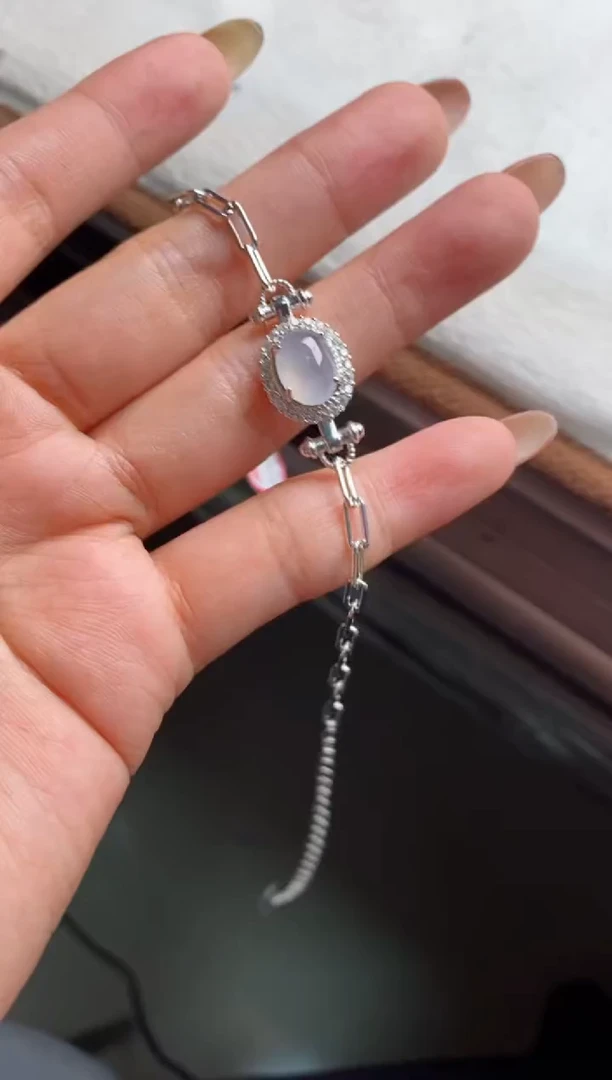 银S925镶嵌戒指翡翠天然A货翡翠