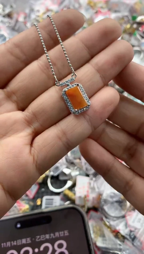 银S925镶嵌戒指翡翠10            10