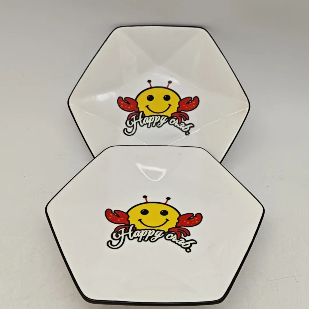 5973 两个盘（口径18，高3）陶瓷餐具B12