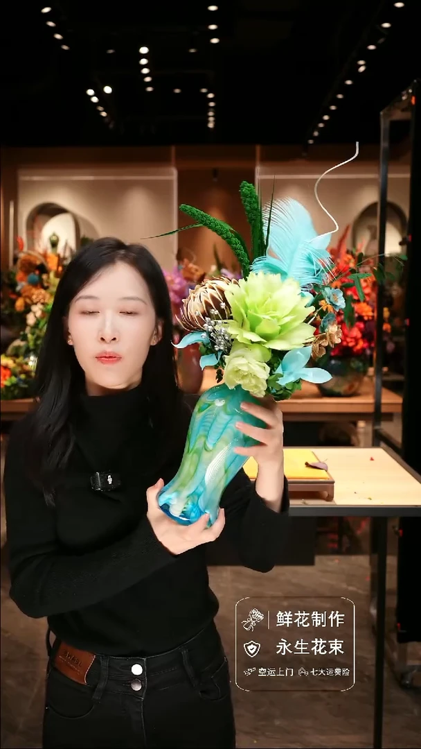 手工艺品琉璃手工花器花束空运包邮送货上门-以图片为准