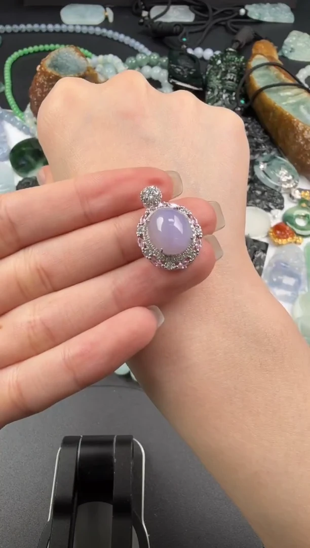 吊坠(不含链)银S925镶嵌翡翠翡翠饰品-280