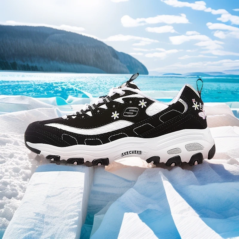 【雪花刺绣】斯凯奇女鞋厚底老爹熊猫鞋女生显瘦增高时尚百搭单鞋