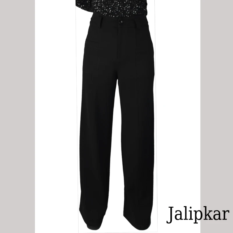 2024年新款高腰加大加长时尚流行欧版阔腿女裤5242