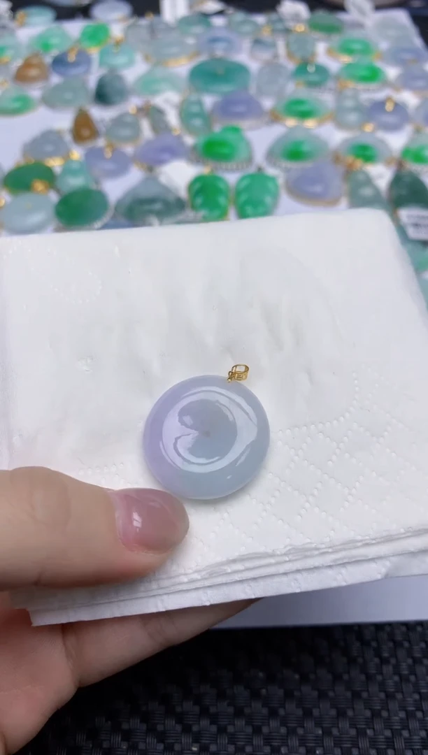 【闪购商品】翡翠颈饰18K金镶嵌天然翡翠A货