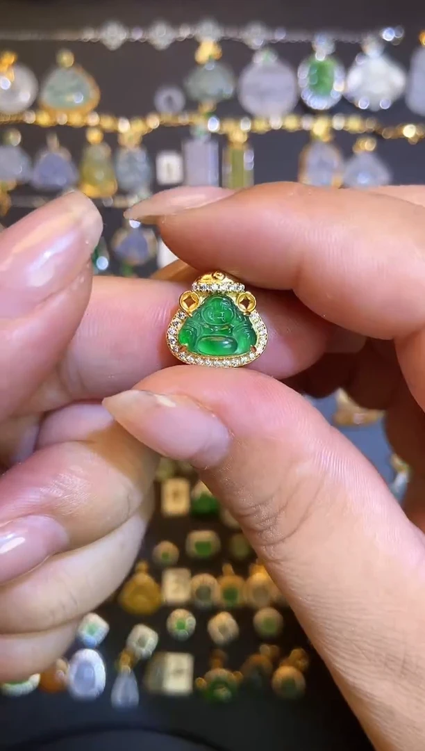 翡翠银S925镶嵌吊坠(不含链)1