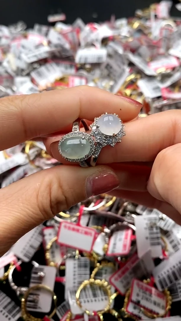 【闪购商品】翡翠戒指银S925镶嵌2222222   6