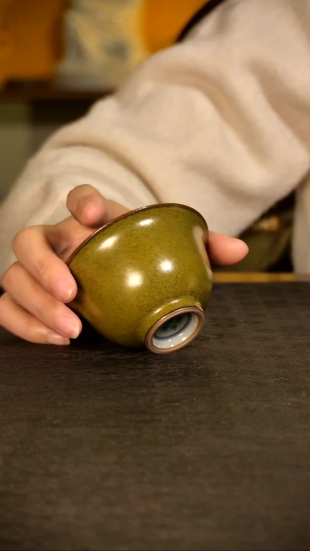 繁色柴窑茶叶沫釉主人杯lxt