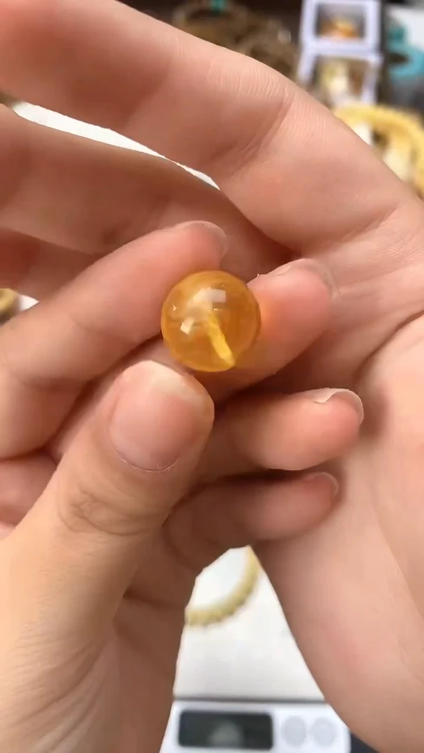 【闪购商品】琥珀珠宝奇石未镶嵌056琥珀蜜蜡 花粉  有坑