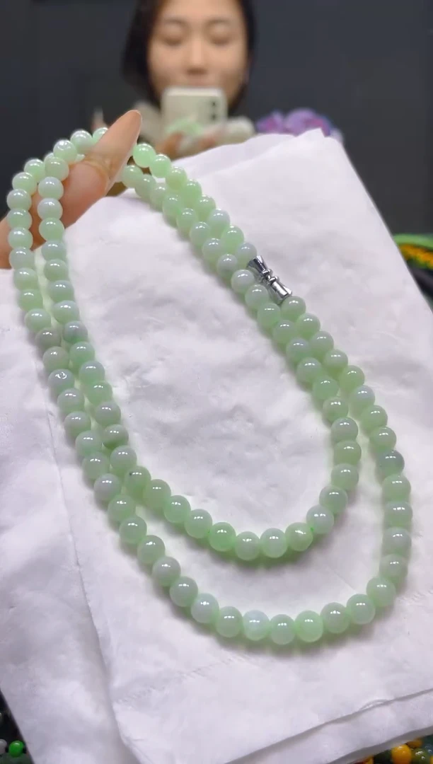 翡翠未镶嵌颈饰5MM/N/翡翠A货，一件也是批发价
