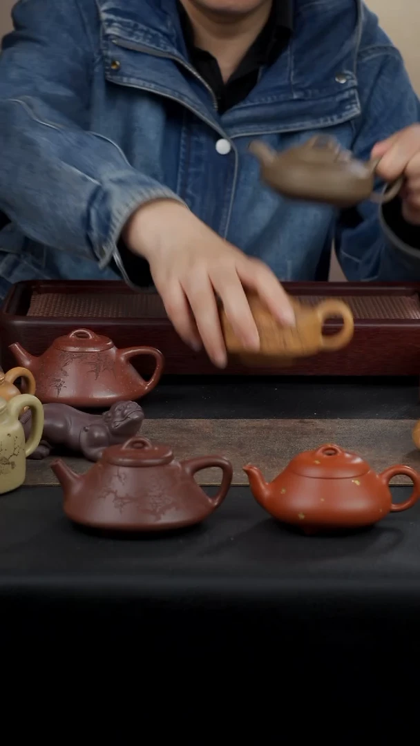 茶壶紫砂二*扁石全手工紫砂壶