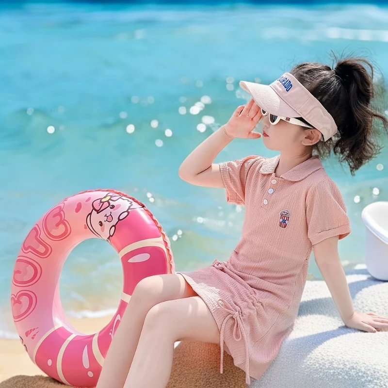 女童泳衣6-12岁分体夏季度假裙送泳裤玩水亲子款中大童女孩游泳装